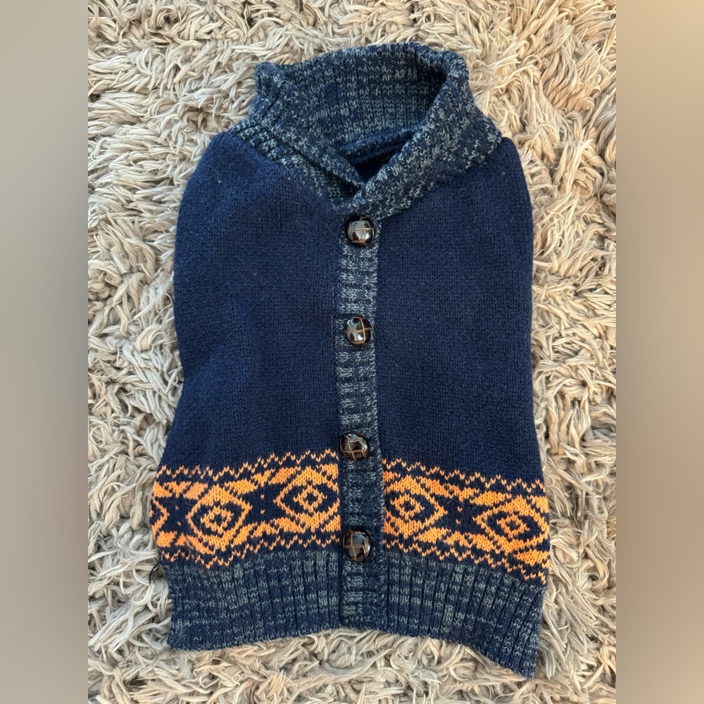 Blue and orange Sweater dor dog